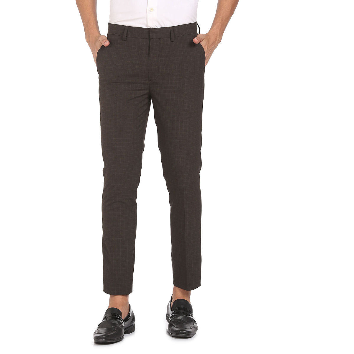 Buy online Mid Rise Check Formal Trouser from Bottom Wear for Men by V-mart  for ₹659 at 6% off | 2024 Limeroad.com